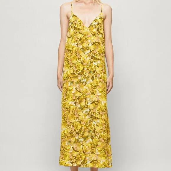 🆕BAUM UND PFERDGARTEN Abiella Spaghetti Strap Maxi Dress Yellow EU 38, US 8 - Picture 3 of 11